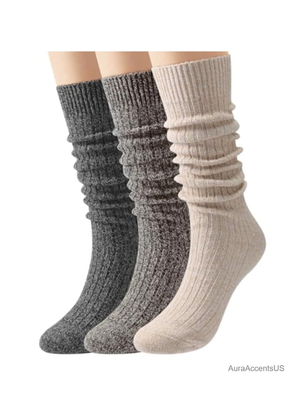 Slouchy Socks for Women Long Soft Winter Boot Scrunch Crew Socks